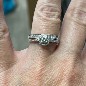 14k white gold Diamond wedding set size 7